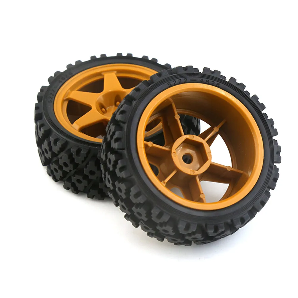 Pneus Voiture RC 1/10 Rallye 4pcs - Caoutchouc Souple Hexagone 12mm