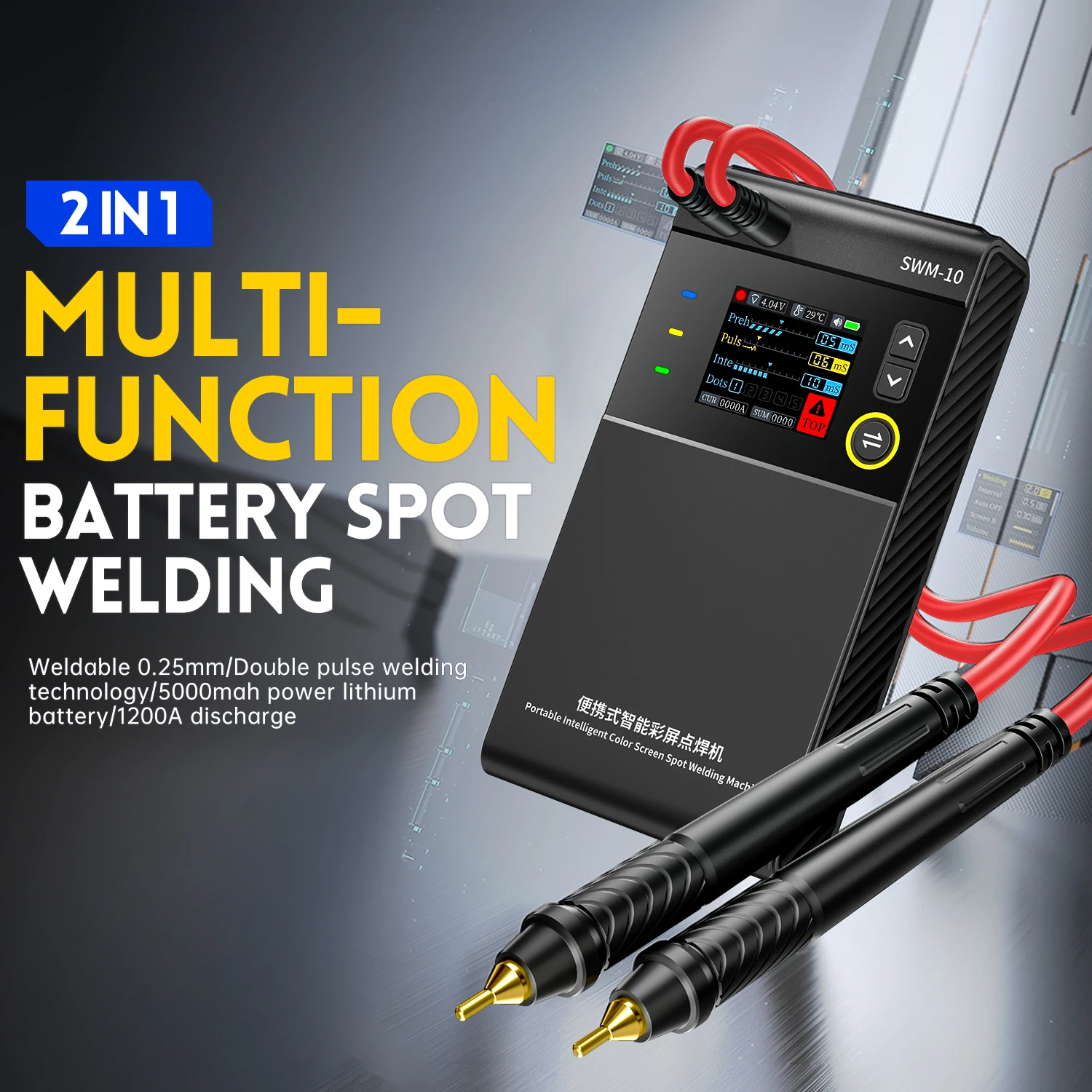 Mini Welding Machine FNIRSI SWM-10 Welding Machine Adjustable Battery Spot Welding Machine Adjustable Up To 0.25mm 5000mah Mini Machine
