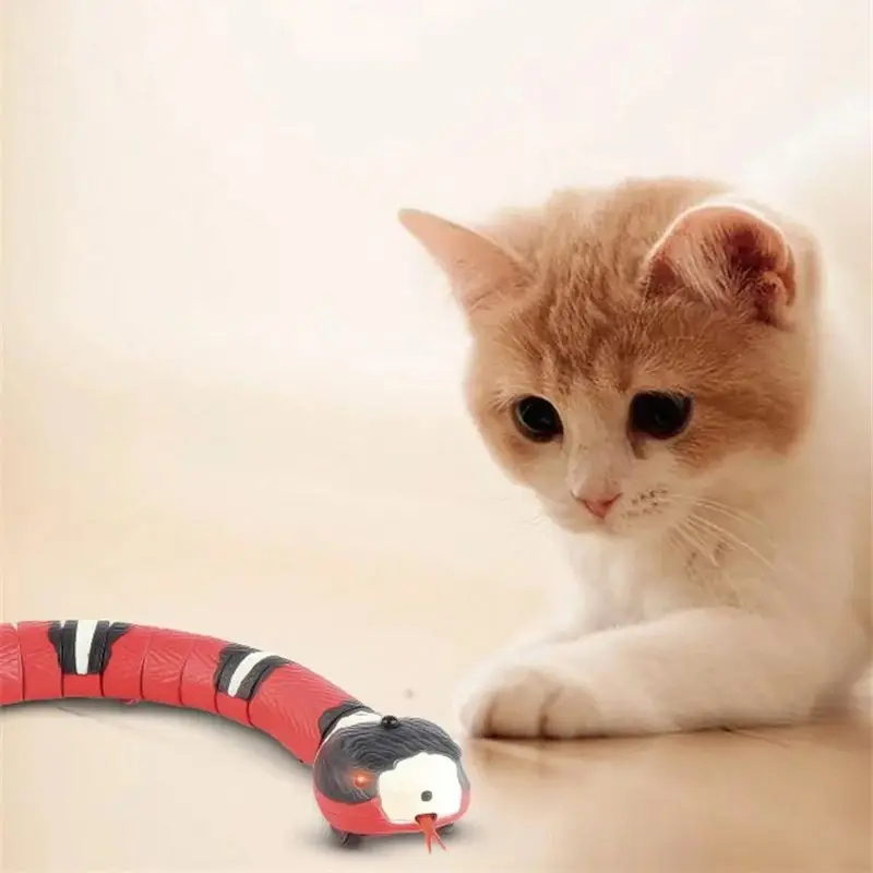 

Умные игрушки для кошек Kimpets, Интерактивная автоматическая электронная змея для тизер, игрушка для собак, игрушка для игры в помещении, перезаряжаемая через USB