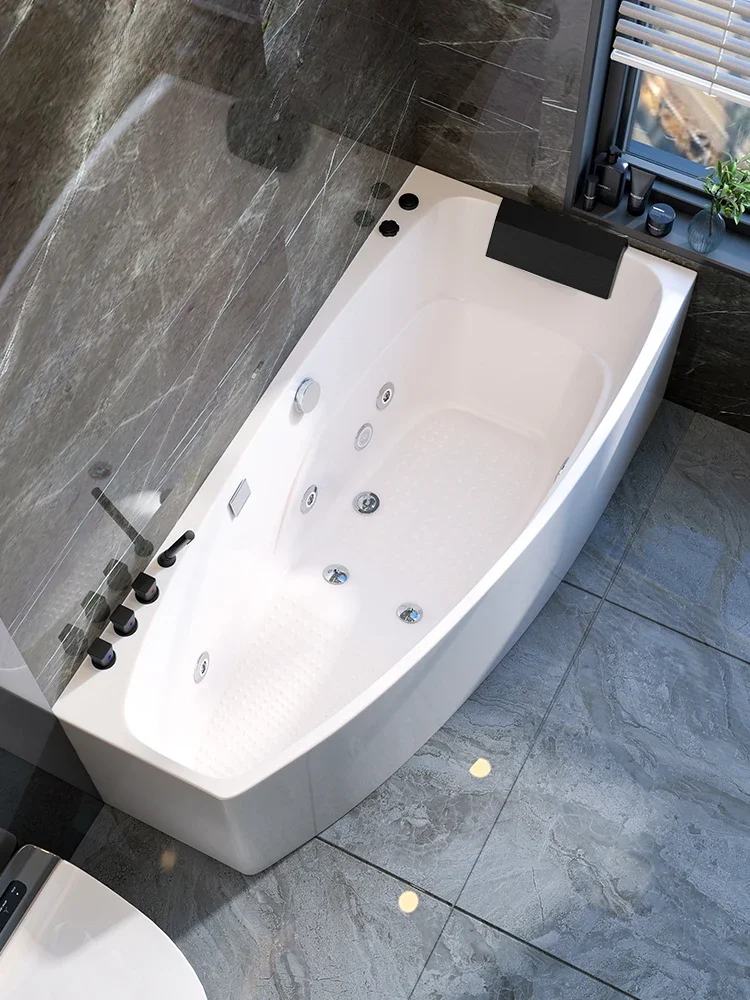 

Household bathtub small unit acrylic surfing massage constant temperature deep soaking Japanese bathtub 1.7 meters