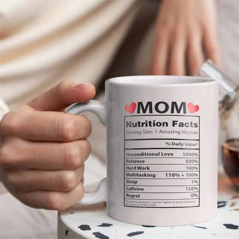 World's Best Mom Novelty Coffee Mug - Mother's Day Gift from Daughter, 11 oz Ceramic Tea Cup, White