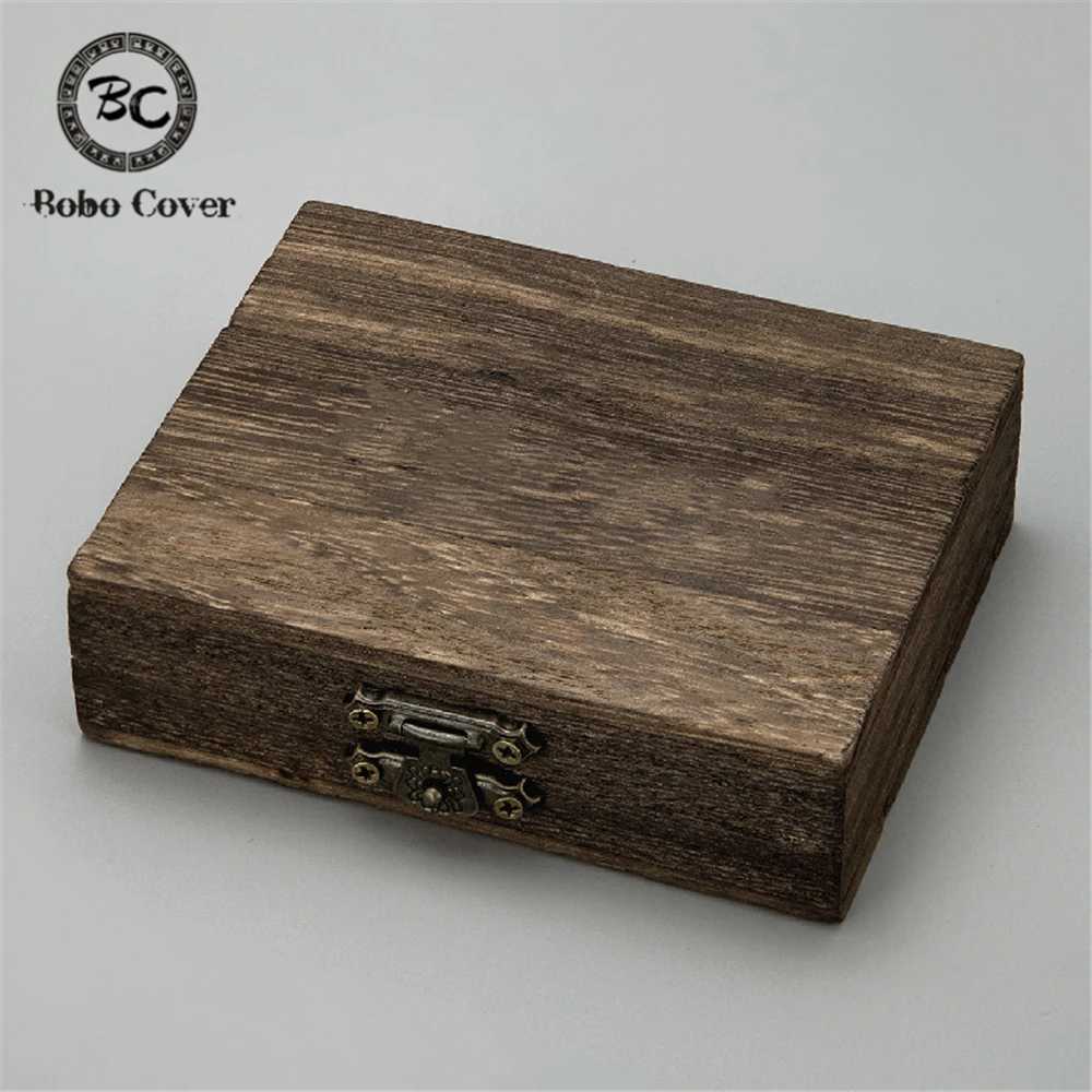 Viking Natural Wooden Boxes Retro PU Leather Bags Luxury Jewelry Packaging Handmade Vintage Storage Box Decorative Organizer