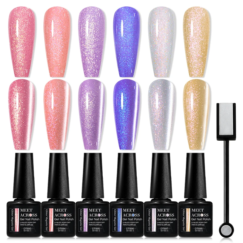 7ml Cat Magnetic Gel Nail Polish Set With Magnetic Stick Moonlight Glitter Cat Eye Semi-permanent Varnish Nail Art nail Supplies 2