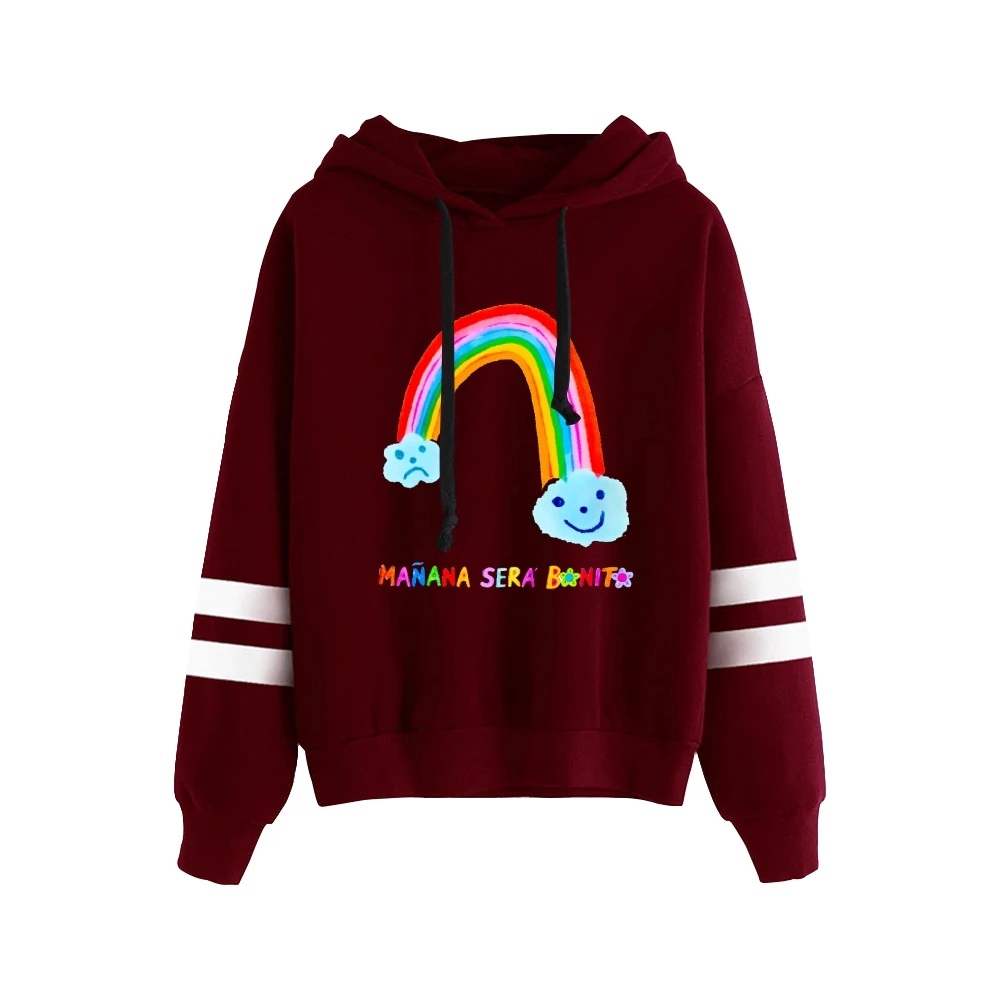 

Свитшот Karol G, Манна, Бонито, стиль унисекс, без карманов, с параллельными полосками, с рукавом, новинка 2023, одежда с логотипом для мужчин и женщин