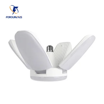 새로운 60W 접이식 팬 블레이드 LED 펜던트 조명 깜박임 없음 B22 E27 LED 전구 220V 360 도 각도 조절 천장 램프