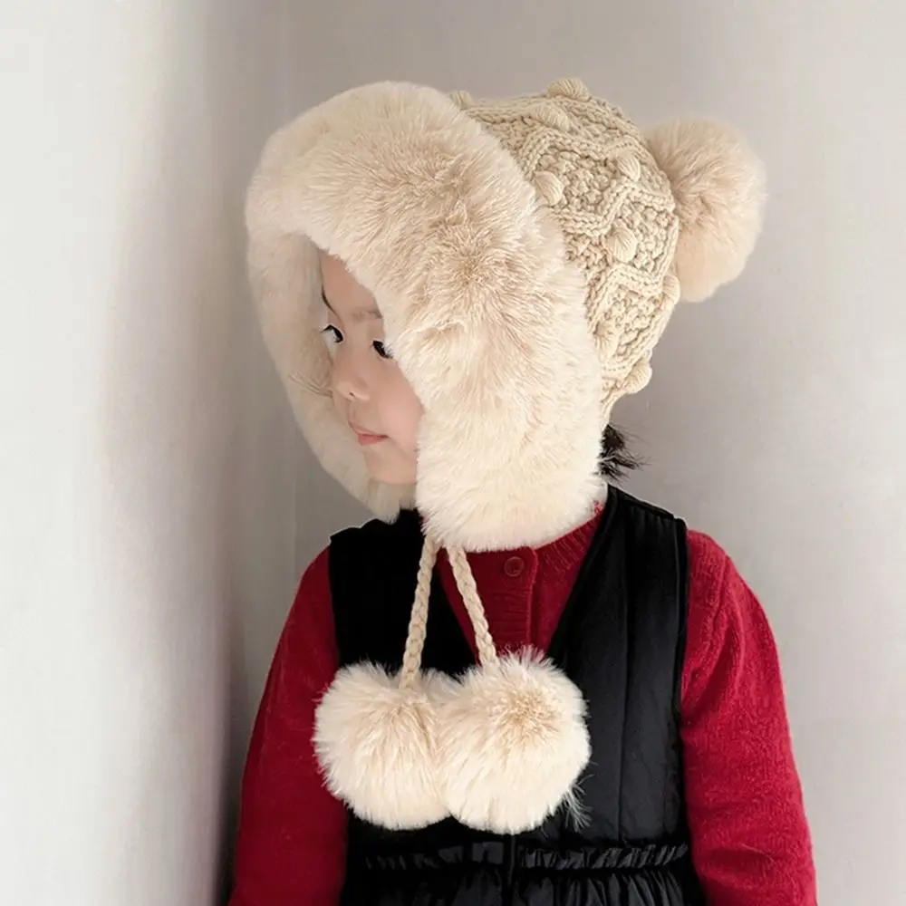 Knitted Kids Winter Beanie Hat Windproof Ear Protection