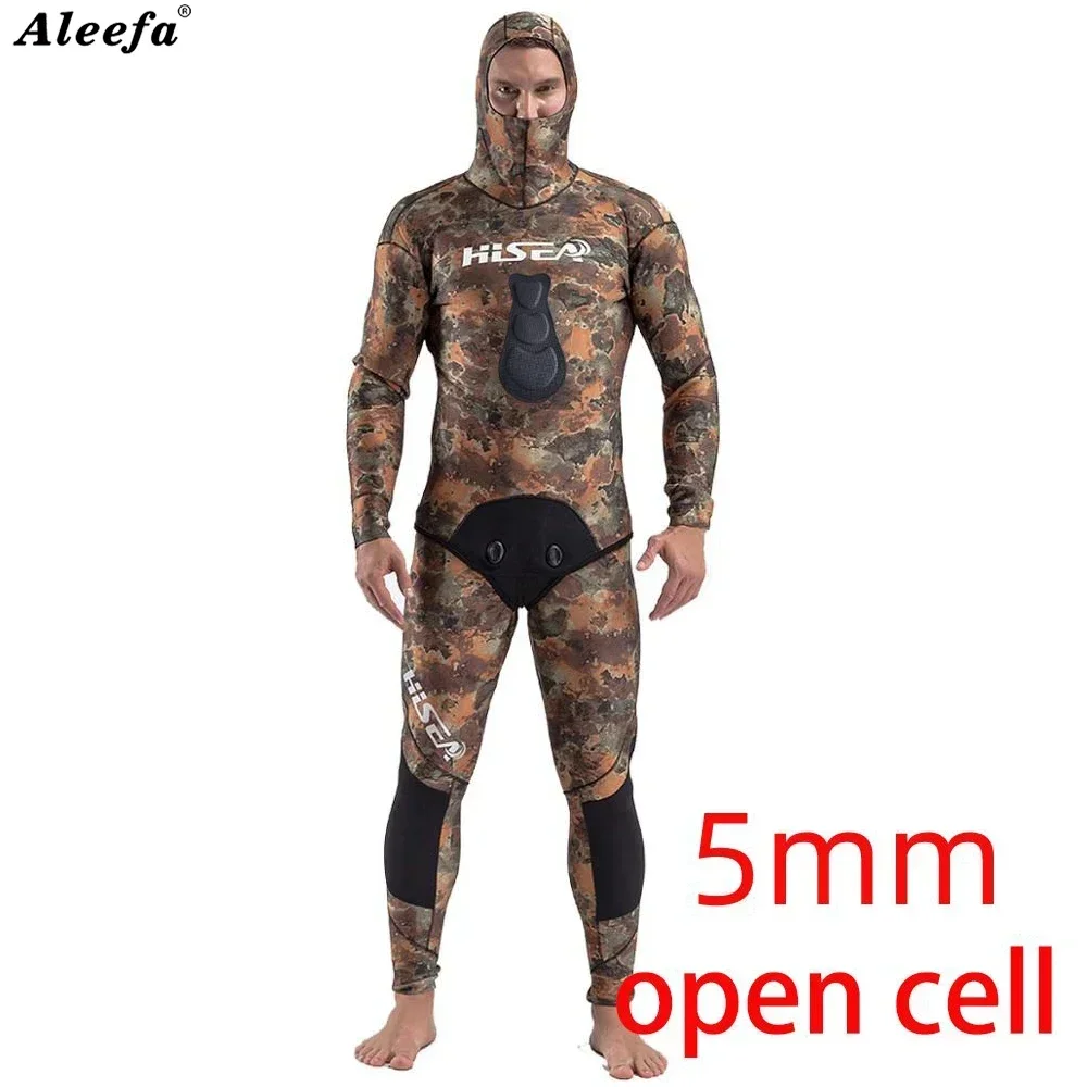 SpearfishingWetsuit5mmNeopreneScubaDivingSuitOpenCellWetsuitsWetSuitCamouflage