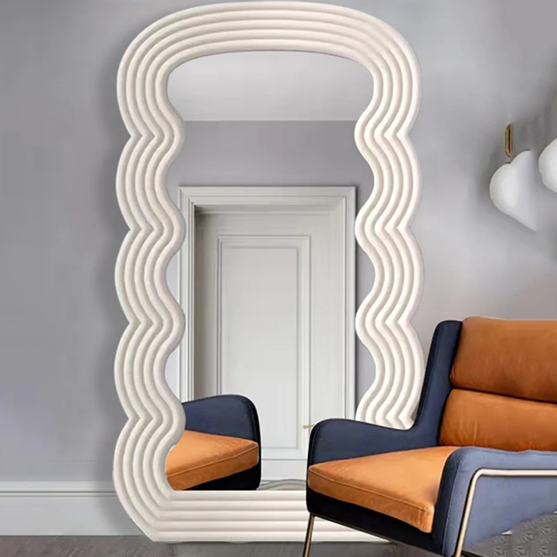 

Wavy Large Decorative Wall Mirror Bedroom Modern Quality Full Body Mirror Floor Dressing Custom-made Espelho Parede Room Decor