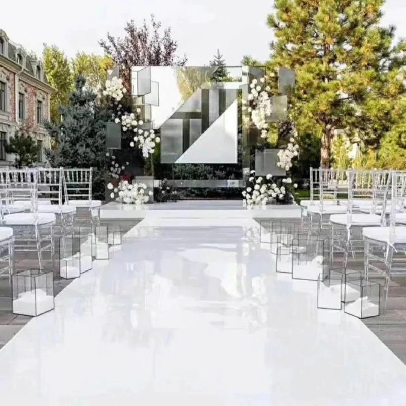 NEW White Mirrored Floor Wedding Aisle Runner Indoor Outdoor For Wedding Engagement Party Decorations