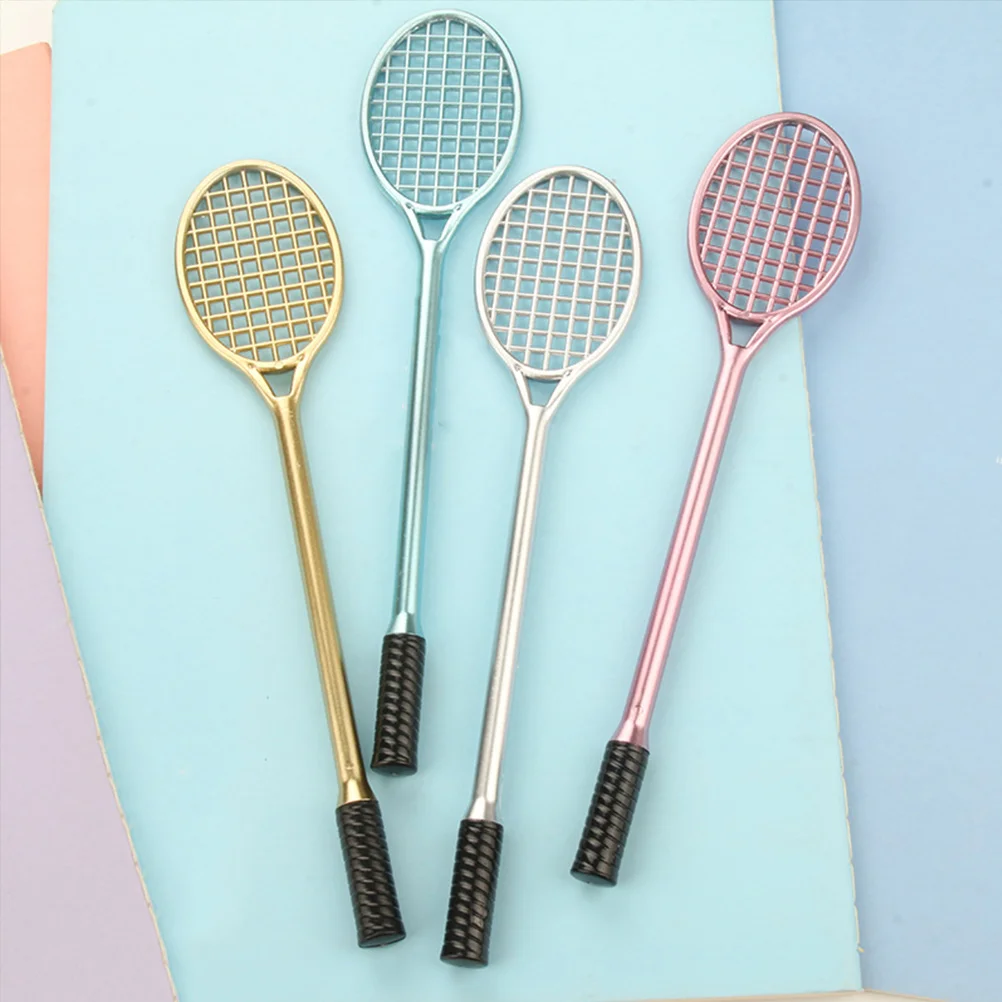 

20 Pcs Badminton Racket Pen Fine Point Gel Ink Business Office Fountain Pens Writing Things for School Black Cute