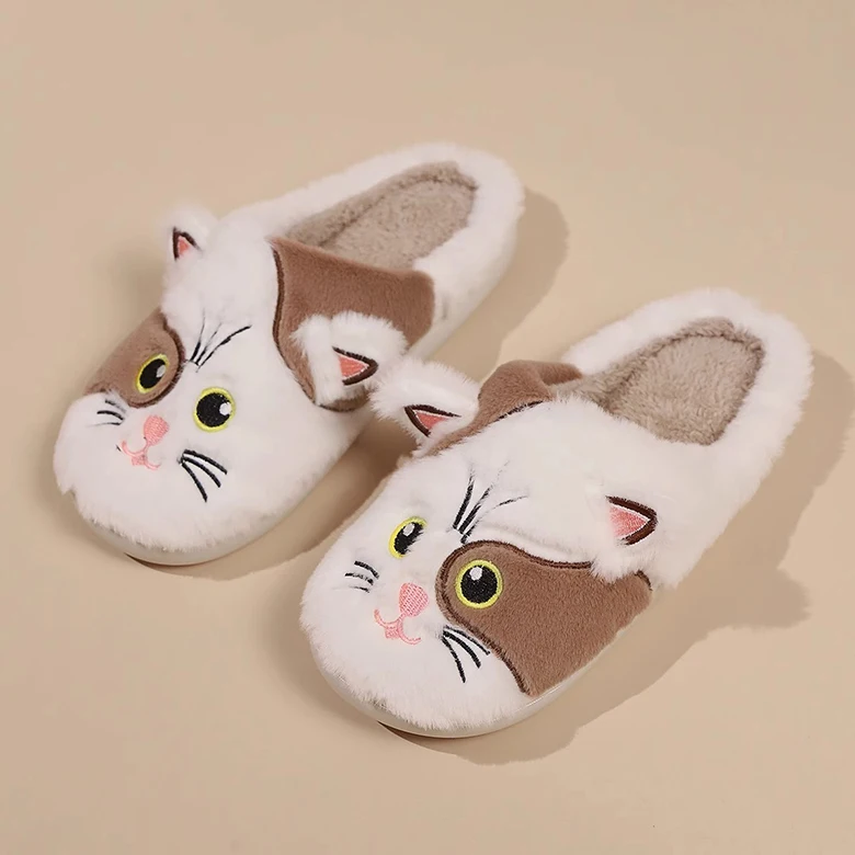 Flauschige Casual Hausschuhe Frauen Hause Casual Cartoon Designer Schuhe Herbst Winter Indoor Plüsch Rutschen Mädchen Mode Elegante Schuhe – Detail 8