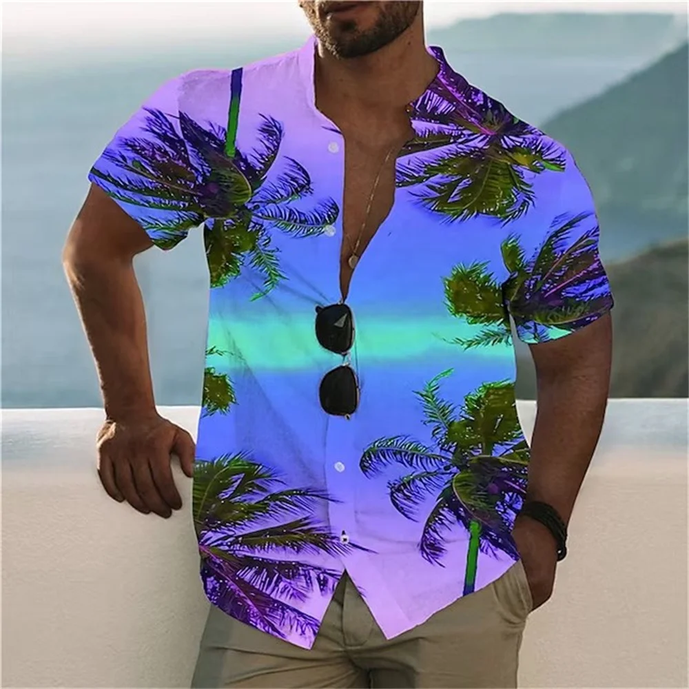 

2023 Summer Limited Cool Men'S Shirt 3d Print Trendy Fashion Street Coconut Tree Pattern Men'S Shirt 6xl Oversized Loose Comfort