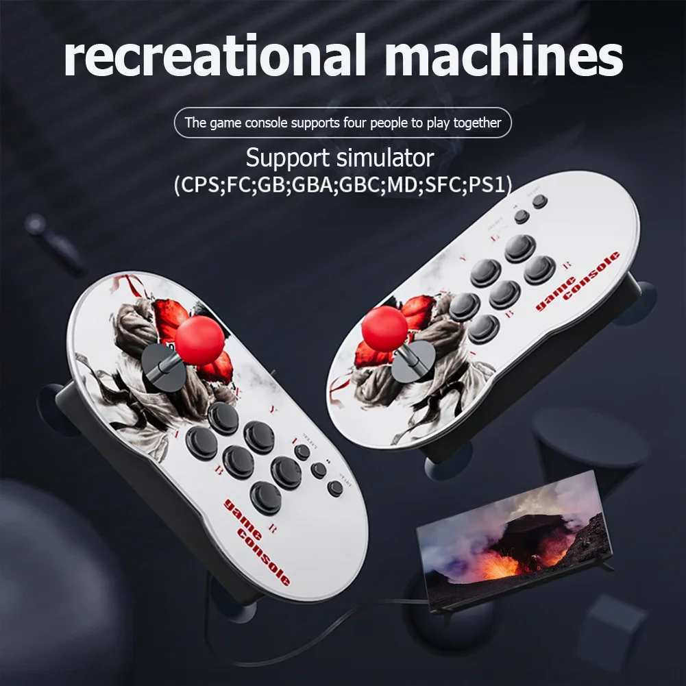 Nuova Console di Gioco Retrò Classica con Doppio Joystick, Doppia Batteria, Giochi di Combattimento PS1 HD 4K, 10000 Giochi Arcade, Proiettore TV, Monitor - immagine 5