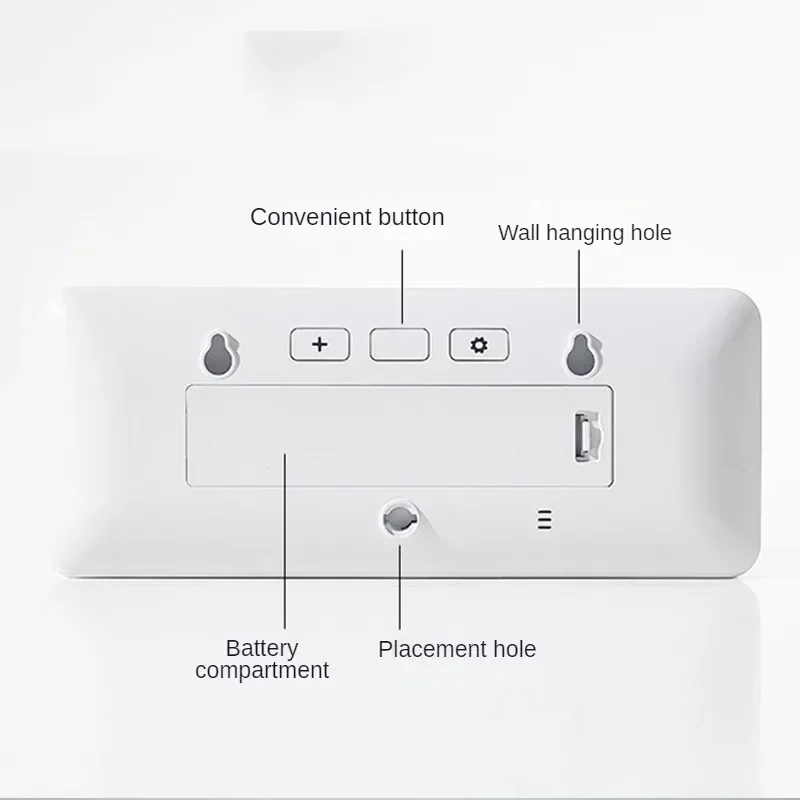 LCD Screen Digital Wall Clock Time Temperature Humidity Display Electronic Clock Hanging Desktop Digital Battery Powered
