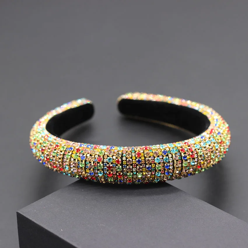 Hair Accessory Jewelry Accessories Hair Headdress Catwalk Luxury Personality Color Rhinestone Headband Baroque Fashion Crystal Beads Headband For Women 702