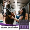 Horse Trailer Organizer Large-Capacity Storage Hanging Bag Multi-Pocket Horse Trailer Grooming Bag for Horse Brush Comb Bottle