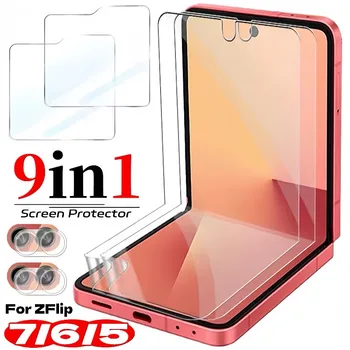 Per Samsung Galaxy Z Flip 7 6 5 Pellicola trasparente Copertura completa Protezione schermo idrogel Vetro temperato Obiettivo della fotocamera Pellicola protettiva posteriore