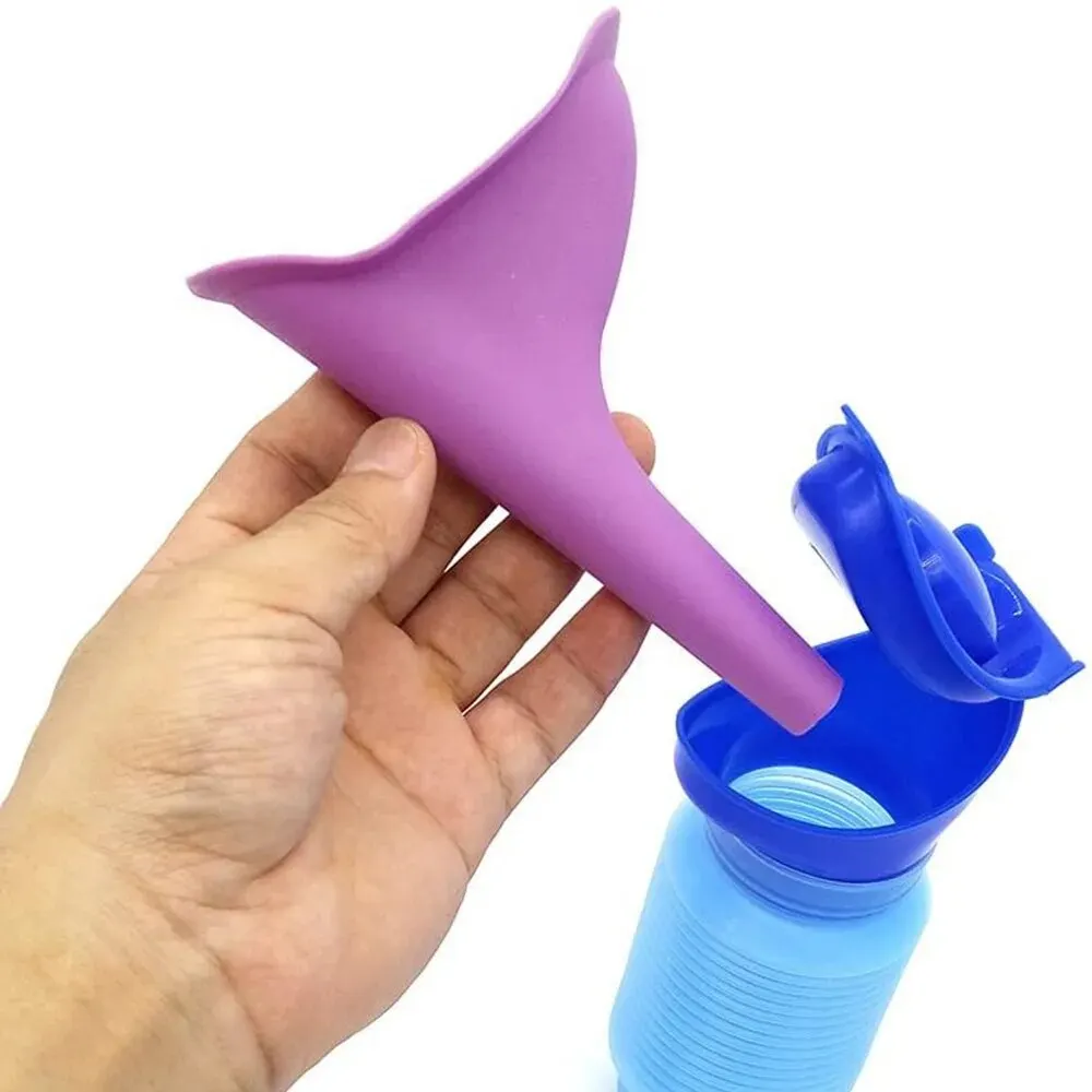 1set Urinal Car Urinal Bucket Outdoor Standing Urine Emergency Travel Portable Reusable Shrinkable Camping Toilet Urine Leak 3