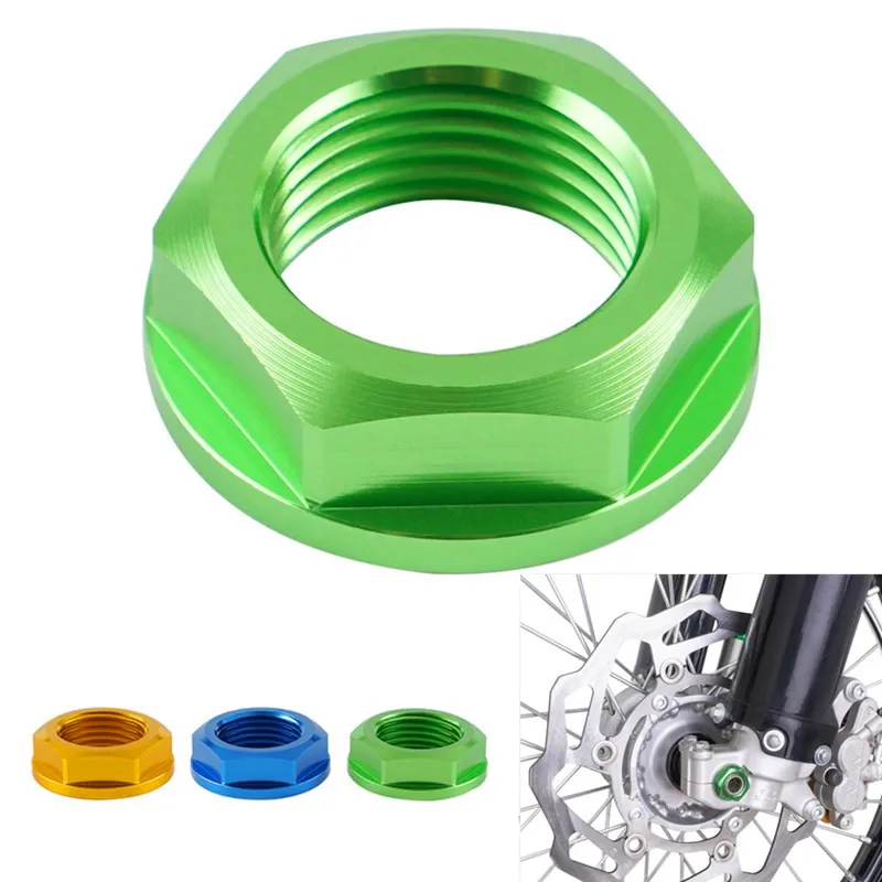 

M18XP1.5 Front Axle Shaft Lock Nut For KX125 KX250 KX250F 2004-2008 KX450F 06-18 KX450 19-21 KLX450R 08-19 For YAMAHA For SUZUKI