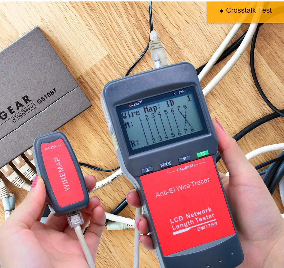 NOYAFA 케이블 및 네트워크 테스터, NF-8200 LCD LAN 테스터, 네트워크 전화 케이블 테스터, RJ45 케이블 테스터, 이더넷 케이블 트래커