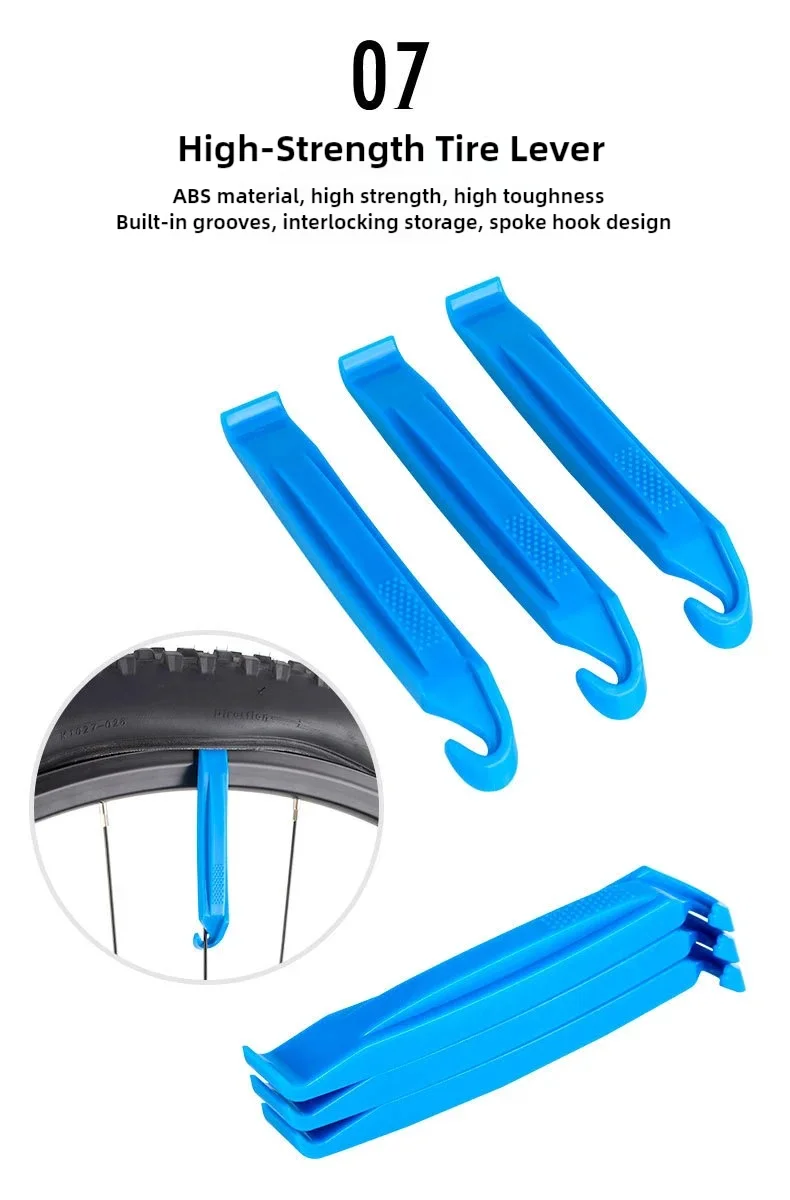 TOOPRE Fahrrad Mini Ratsche Set Tragbare Multi Funktionale Reparatur Kit Fahrrad Reifen Schlüssel Reifen Reifen Patch Reparatur Werkzeuge – Detail 12