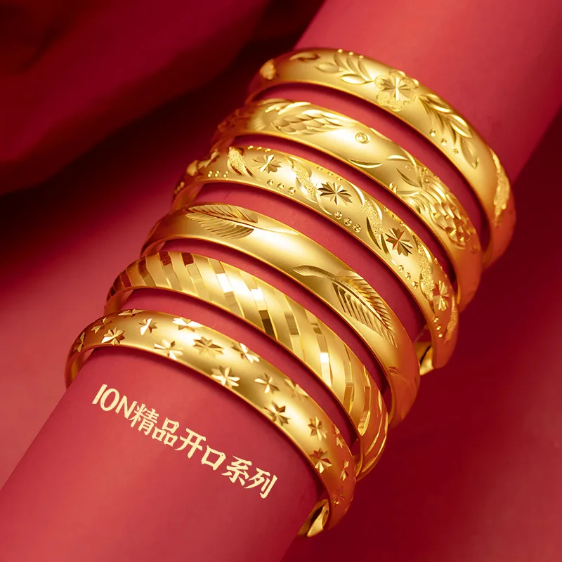 Gold Dubai Bangles For Women Indian Jewellery Adjustable Round Circular Open Cuff Bracelet Noeud Armband Pulseiras Bijoux |