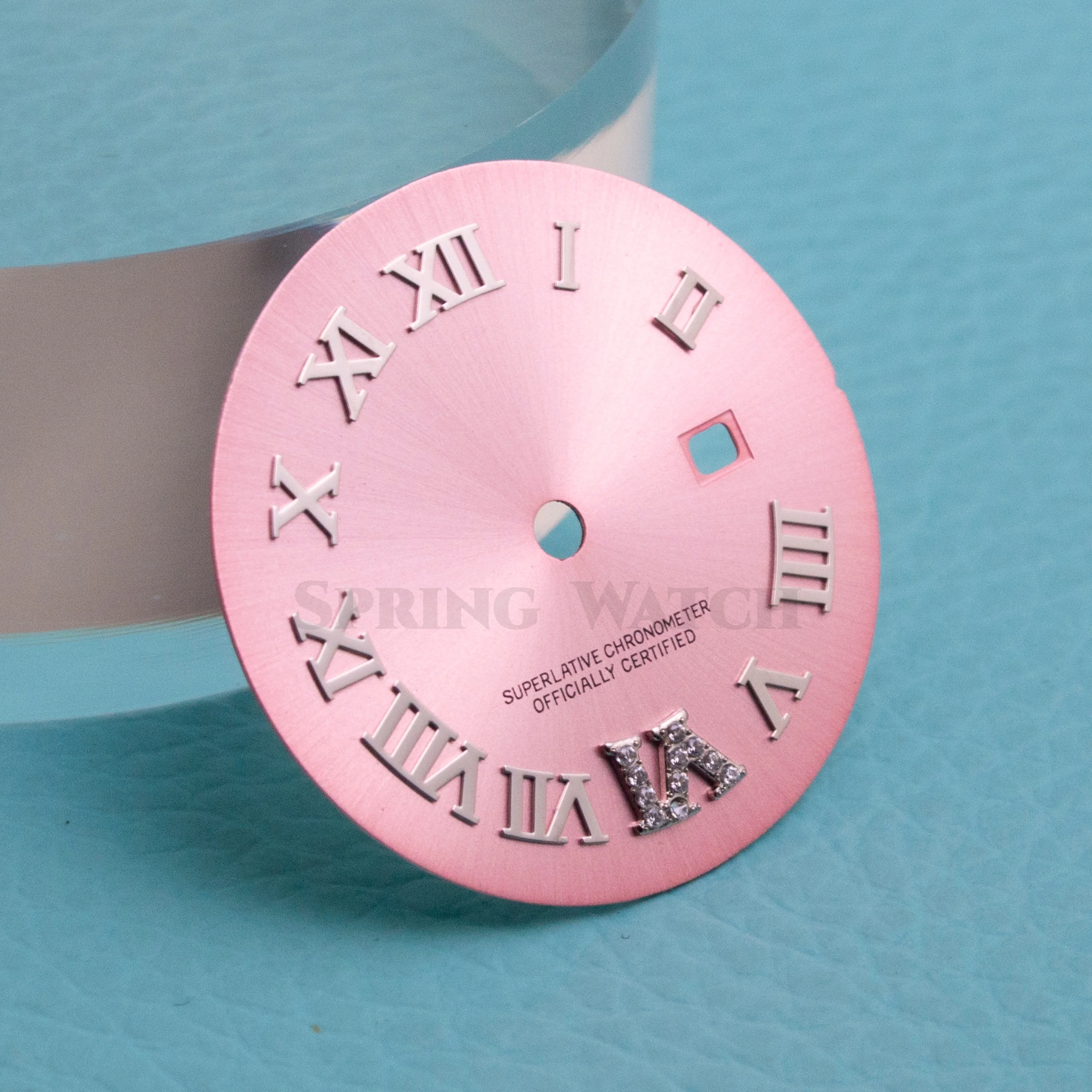 Elegant Women's Watch Dial with Roman Numerals and Luminous Shell Design - 25mm