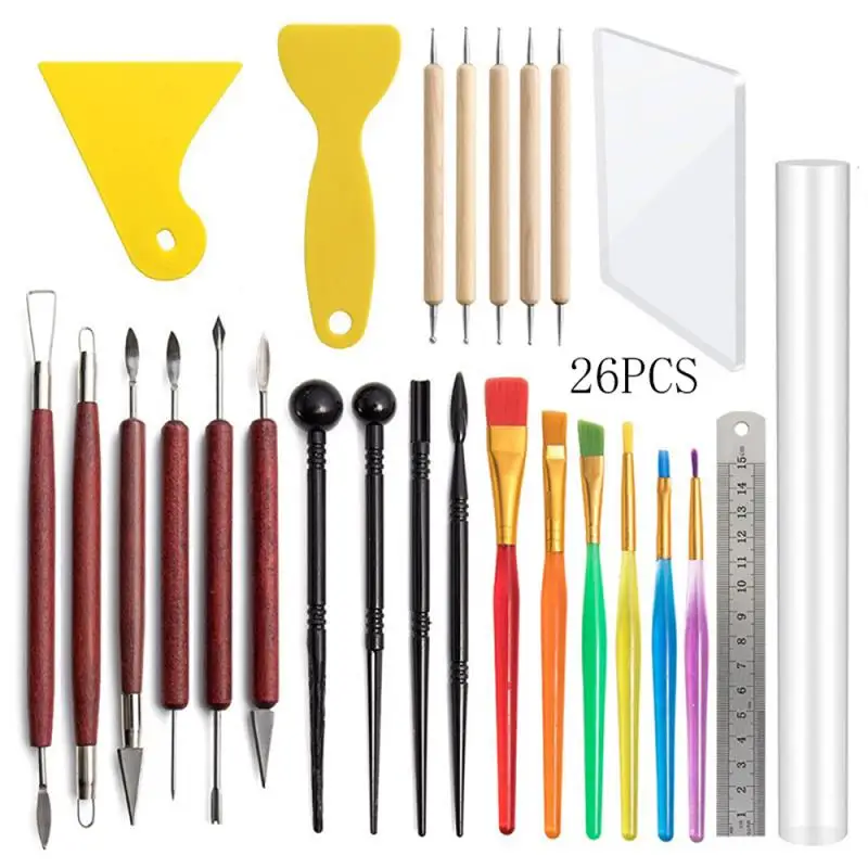 S1097c301e6a749e690ffda6ec26ea49eJ Pottery Clay Sculpting Tools Set Kit Smoothing Wax Carving Pottery Ceramic Tools Polymer Shapers Modeling Carved Tool Sculpture Mallzona