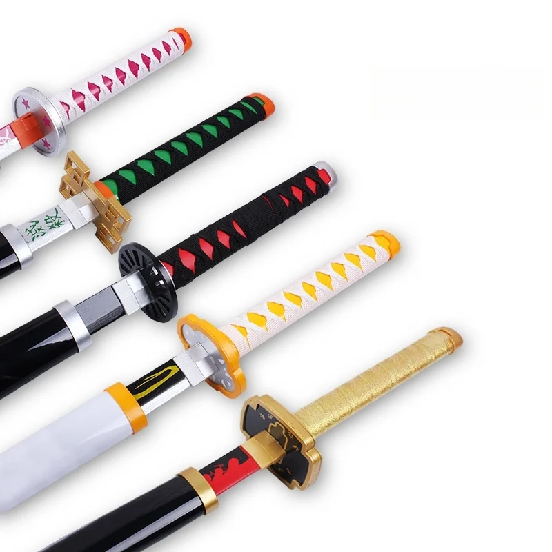 104cm Demon Slayer Tanjirou Katana Sword Japanese Sword Killer Devil Katana Blade Diffuser Cosplay Prop Real Size Anime Toys