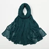 Nouveau Hijab en rayonne froissé pour femmes, écharpe musulmane, châles longs, Turban islamique solide, bandeau Heascarf, bandeau Ramandan