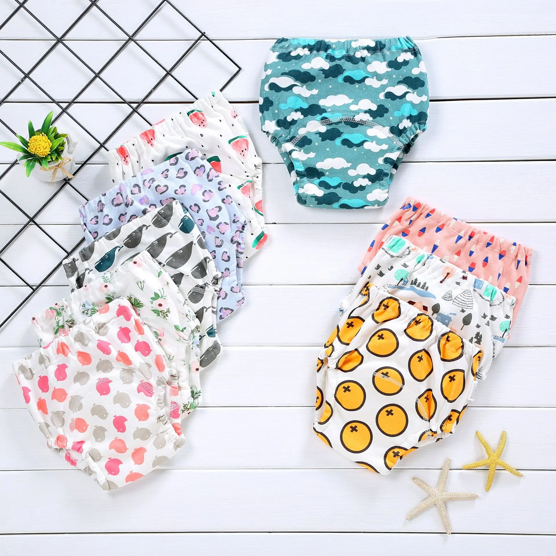 Baby Training Pants New Baby Waterproof Training Pants Cute Cotton Baby Diaper Infant Washable Shorts Nappies Panties Nappy Changing Underwear Cloth