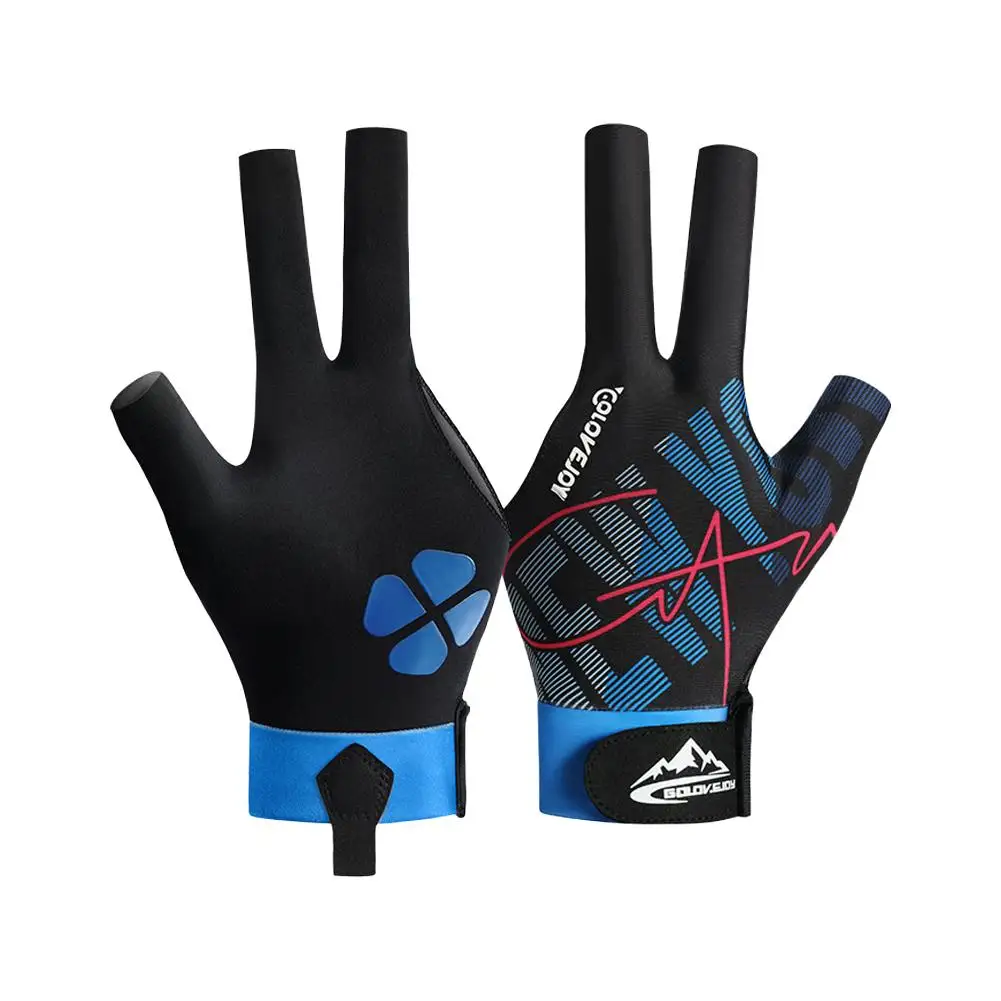 1pc Left Hand Billiards Glove Three Finger Snooker Slip Glove Stickers Billiard Gloves Elasticity Training Billiard Non V2H0