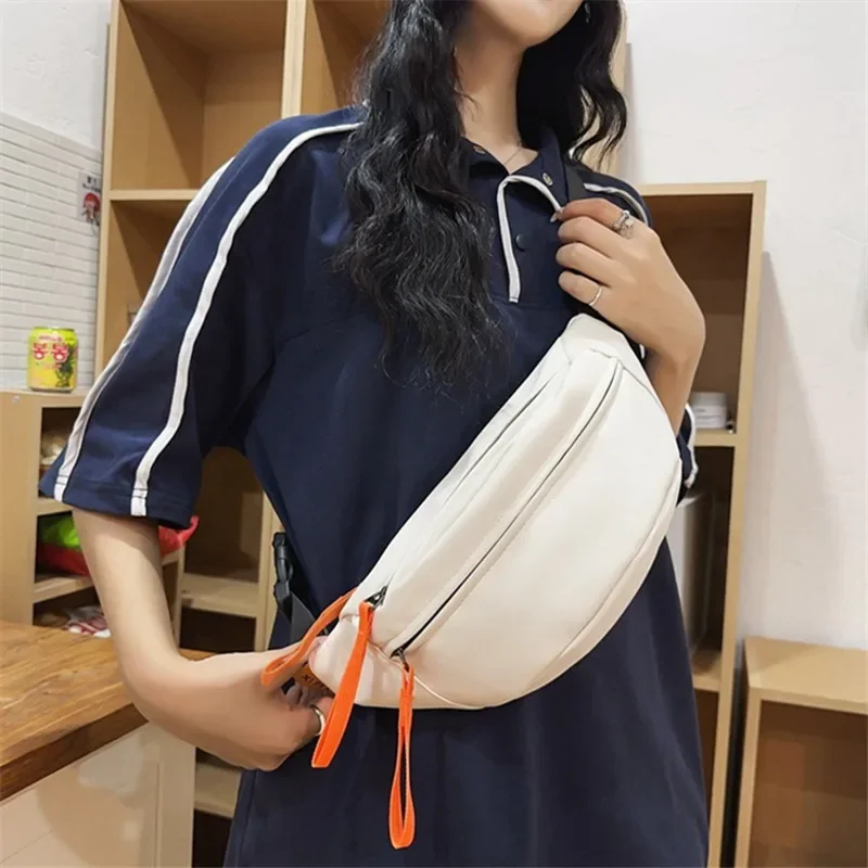 Borsa da petto da uomo, borsa sportiva piccola di tendenza, borsa a tracolla casual da viaggio, borsa da vita unisex per cellulare, borsa a tracolla in nylon da donna - immagine 4