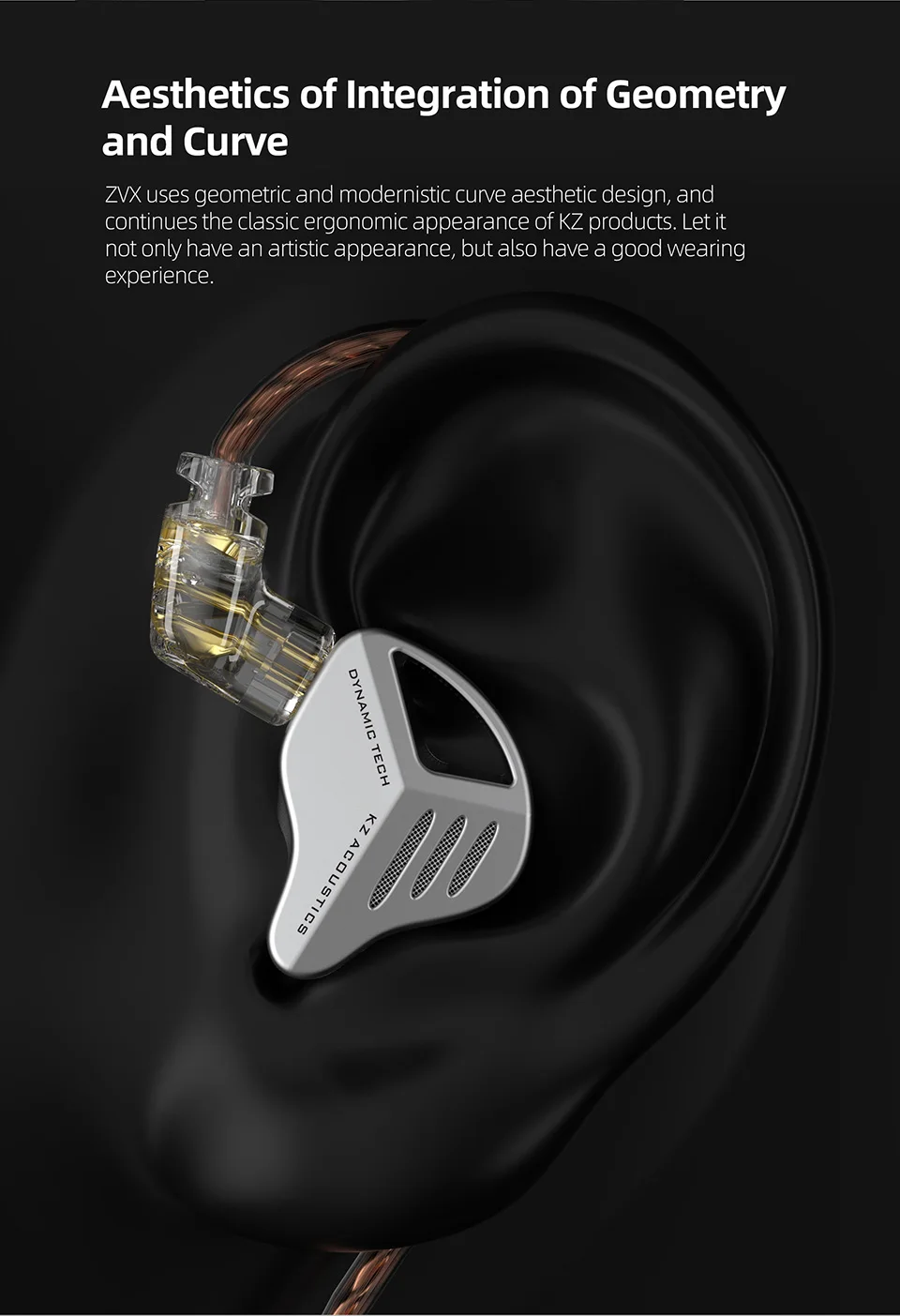 KZ ZVX 10mm Dual cavity Dynamic Driver In Ear Monitor Earphones with