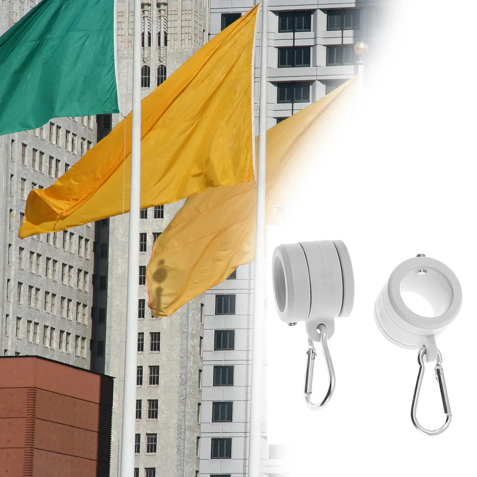 Parliky 1set Anello Rotante Alluminio Per Bandiera Clip Per Supporto Da Resistente Alle Intemperie E Leggero Per Uso Esterno Kit Per Montaggio Bandiera Senza Grovigli - Foto 8