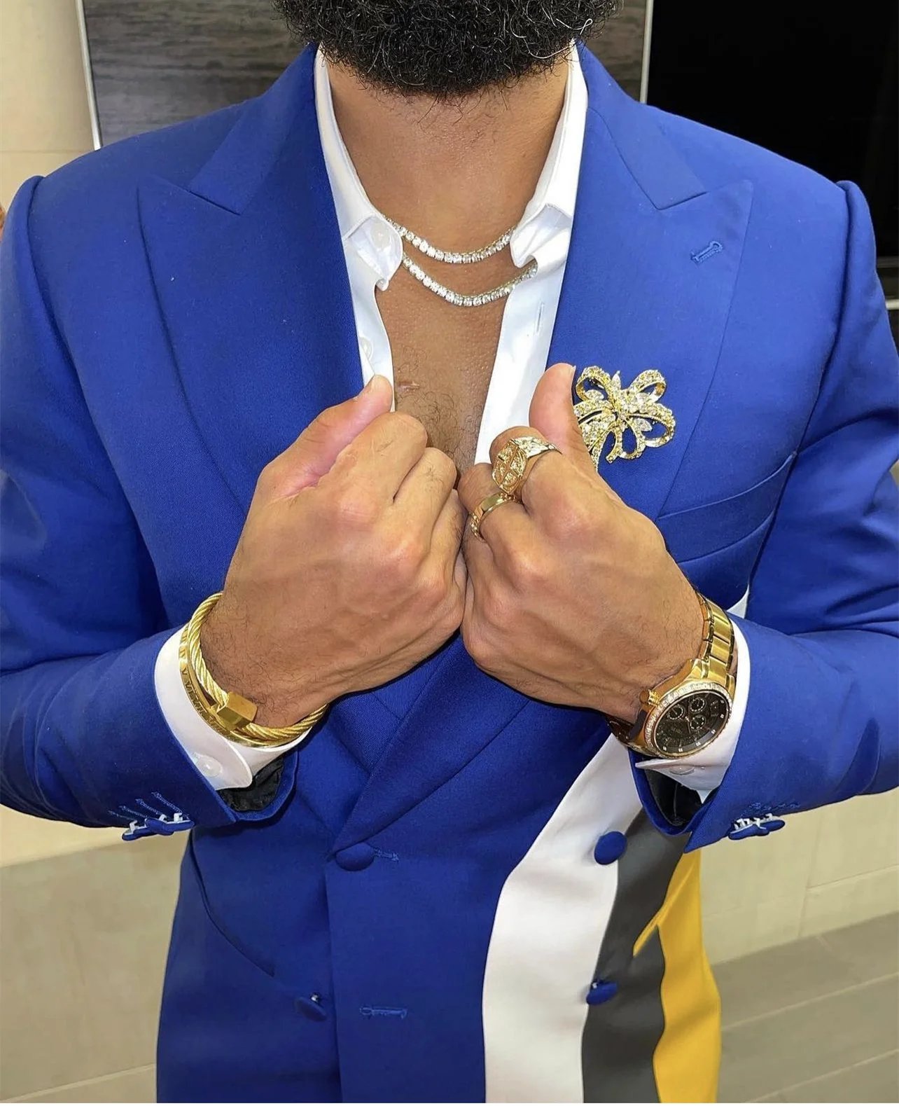 Men Suits Blazer Trousers Sets 2Pcs