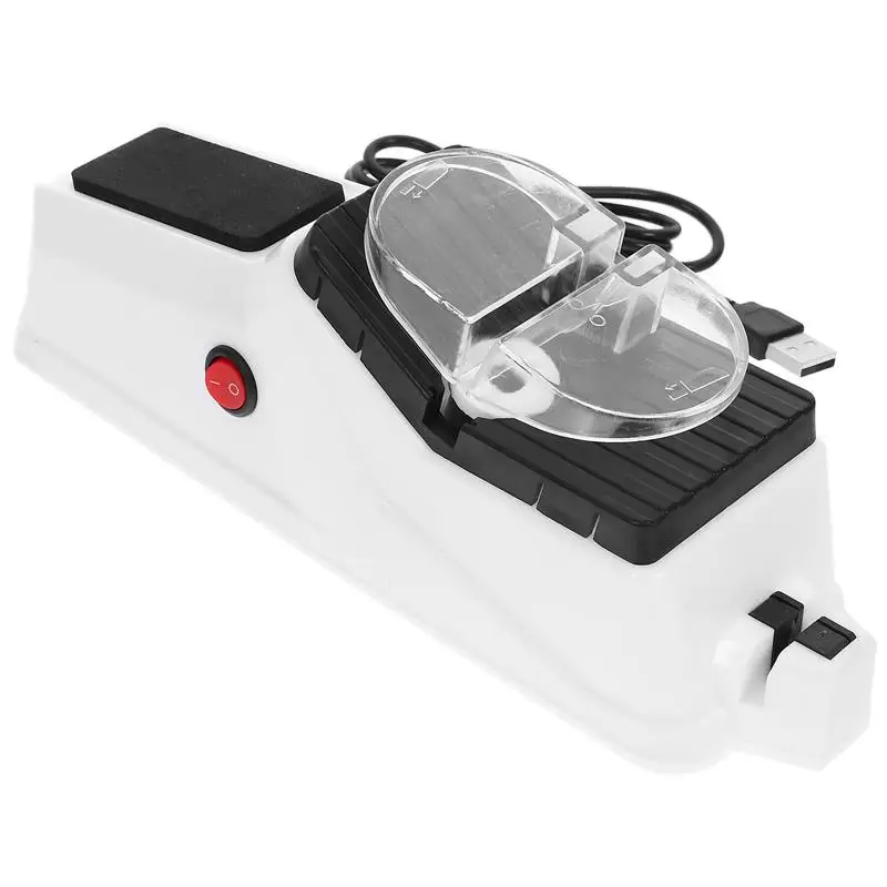 Electric Knife Sharpener USB Charging White Quick Sharpening Scissors for Kitchen Tools Multifunctional Shears Sharpener