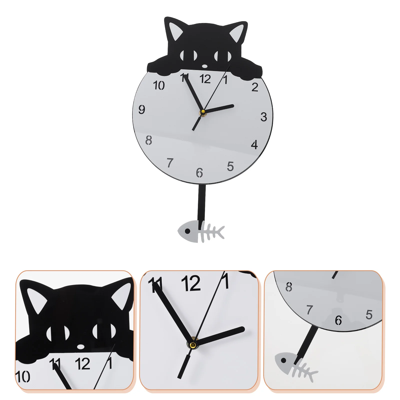 

Wall Clock Hanging Decor Clocks Mute Home Living Room Decorative Decorate Kitten Designed