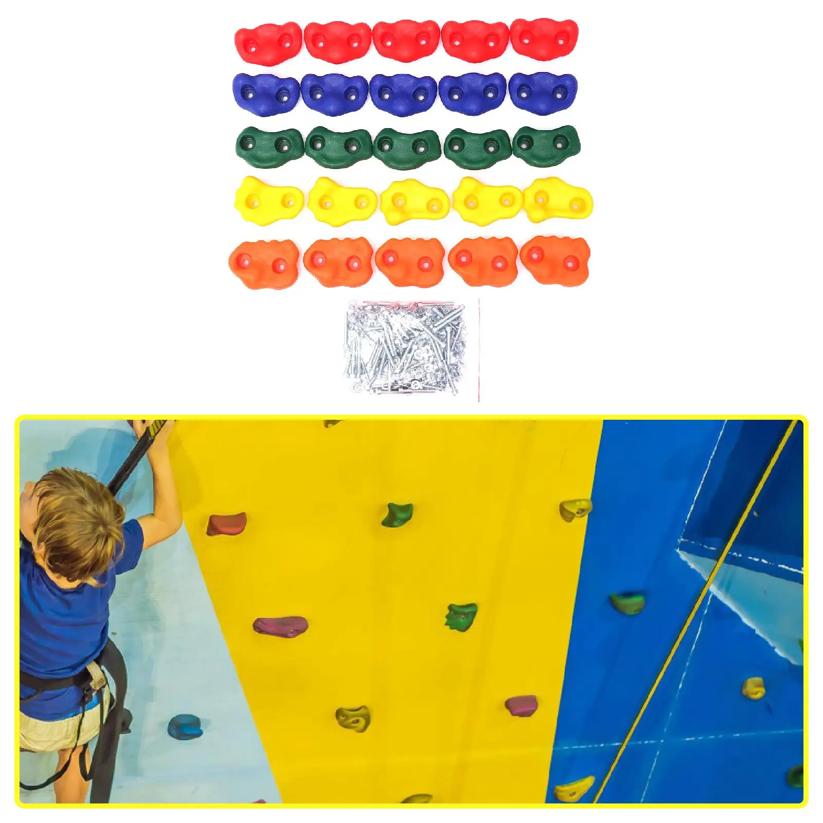 25 Pieces Rock Climbing Holds for Kids Kids Toys Children with Screw Backyard Outdoor Games Comfortable Tree Climbing Holds