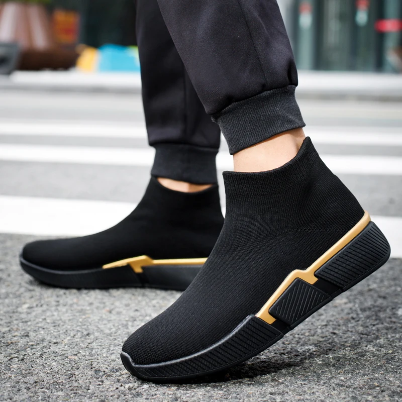 Men Casual Sport Shoes Comfortable Sneakers High Quality Mens Black Outdoor Breathable Soft Running Shoes Athletic Walking  Shoe