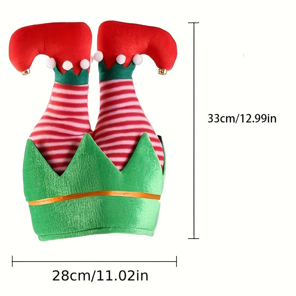Christmas Hats Vibrant Red Christmas Beanie Party Hats Humorous Elf Pants Santa Hat Design 1pcs For Festive Celebrations