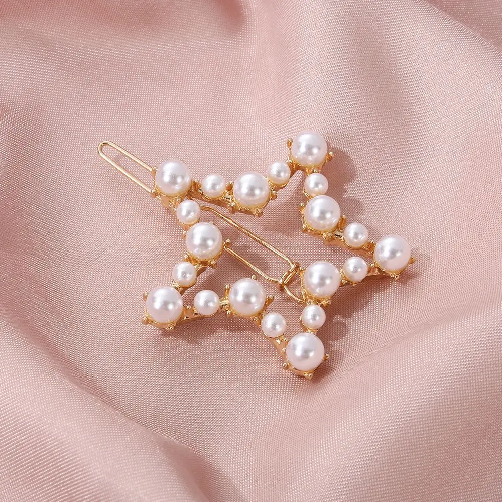 Sweet White Pearl Hair Bows With Hair Clips For Baby Girls Kids Layers Bling Rhinestones Center Bows Hairpins Hair Accessories cute baby accessories Baby Accessories