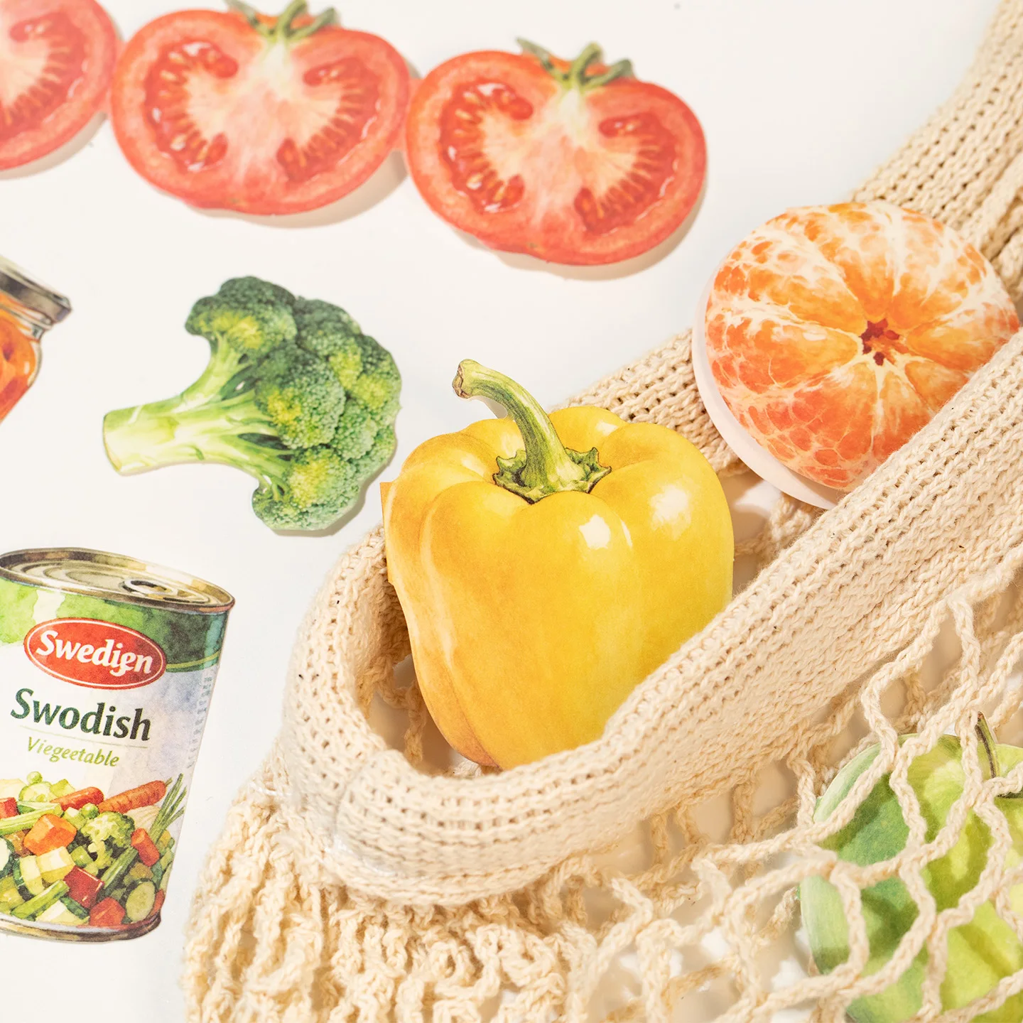 Creative Vegetable Snacks Sticker Pack for DIY Scrapbooking and Aesthetic Stationery (20 pcs)