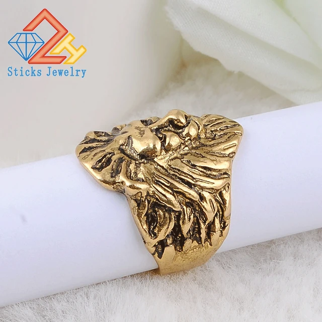 Manufacturer of Mens lion king special 916 heavy designer gold ring-mhr15 |  Jewelxy - 134113