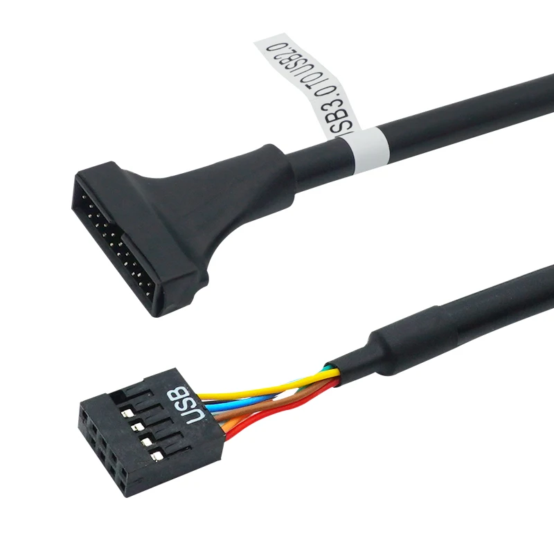 Adaptateur de carte mère USB 19/20, 3.0 broches femelle à 9 broches USB 2.0 mâle