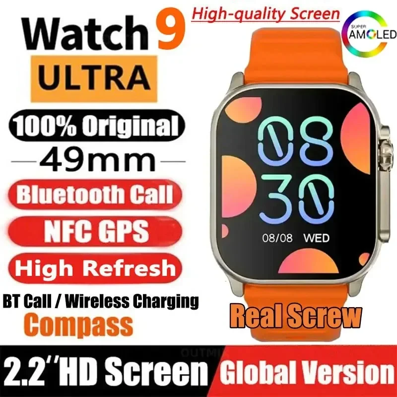 NFC GPS 트랙 블루투스 통화 BT 음악 게임, 무선 충전 스마트워치, 10 울트라 스마트 워치, 49mm, 2024 신제품