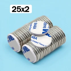Ultra - Strong Neodymium Magnet with Adhesive Backing - Round N35 Permanent Magnet (25X2mm - 5piece)