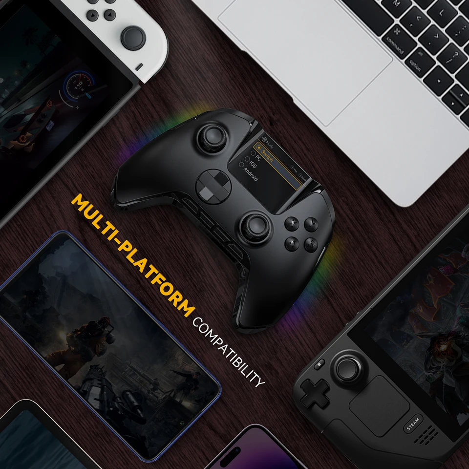 Wireless Gaming Controller Mamba One V2 For IOS/Android/Switch/PC Hall Effect Stick RGB Light 1800mAh With Charging Dock_voghion.com