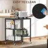Microwave Cart,Microwave Stand with Wheels,Coffee Bar Table Station,4-Tier Rolling Baker's Rack,Small Appliance Storage Shelf 3