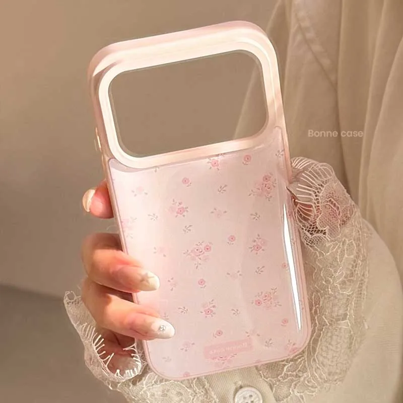 รูปสินค้า เคสโทรศัพท์ลายดอกไม้สีชมพูเกาหลี